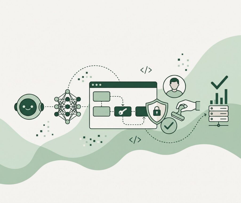 Van agent-redenering via een gewaarborgde workflow met JIT-credentials en menselijke goedkeuring naar een geverifieerd resultaat